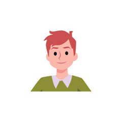 Portrait of smiling young boy flat style, vector illustration