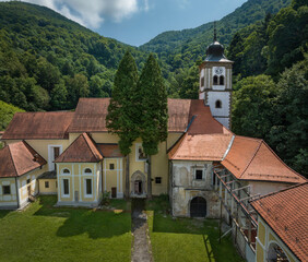 Front view of Dominican monastery Studenice near Poljcane, Slovenia