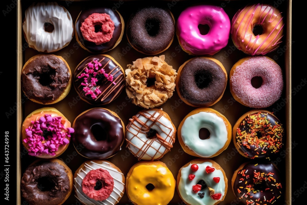 Wall mural Sweet temptation: Chocolate donut with confectionery. ??, generative IA