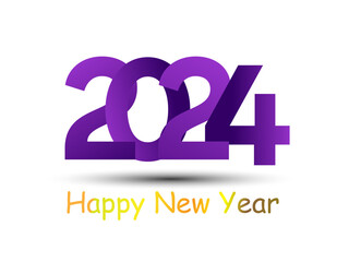 Happy new year  color full Text decoration glitter gold confetti on trendy background. New Year Wishes and Greetings, celebration concept. 2024, 2025, 2026 winter holiday season's greetings design.