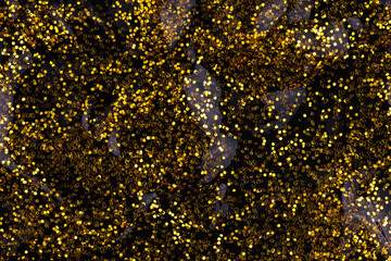 Golden glitter sparkle confetti background.