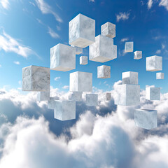 A Surreal Sky: Floating Cube of Dreams