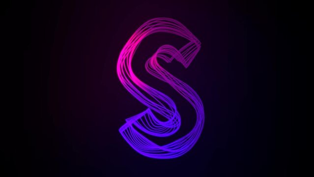 letter S animated background with neon and echo style.