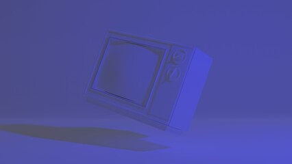 Old tv 3d illustration. Vintage, retro tv concept art 3d background image