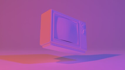 Old tv 3d illustration. Vintage, retro tv concept art 3d background image