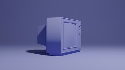 Old tv 3d illustration. Vintage, retro tv concept art 3d background image