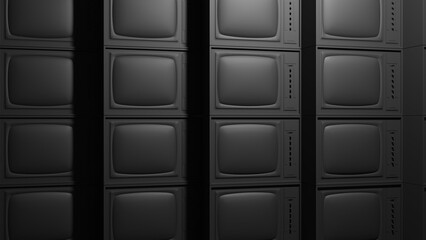 Old tv 3d illustration. Vintage, retro tv concept art 3d background image