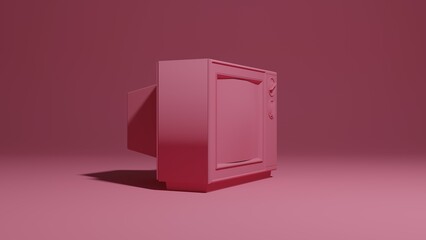 Old tv 3d illustration. Vintage, retro tv concept art 3d background image