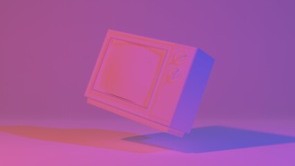 Old tv 3d illustration. Vintage, retro tv concept art 3d background image