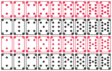 Set of playing card suits.
