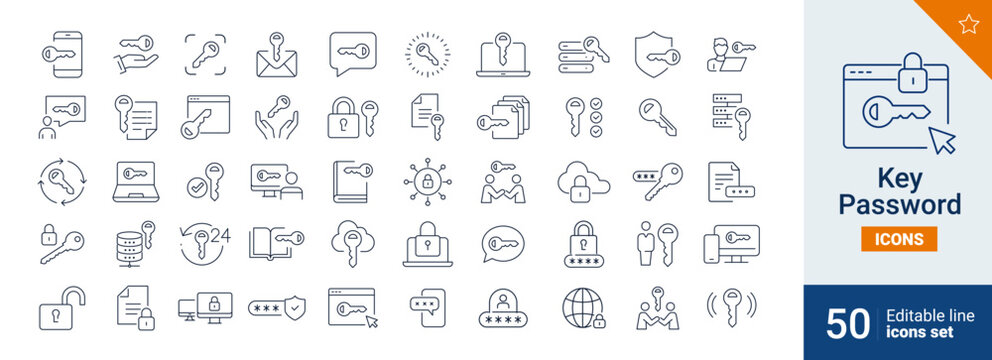 Key icons Pixel perfect. Security cloud, technology, ....