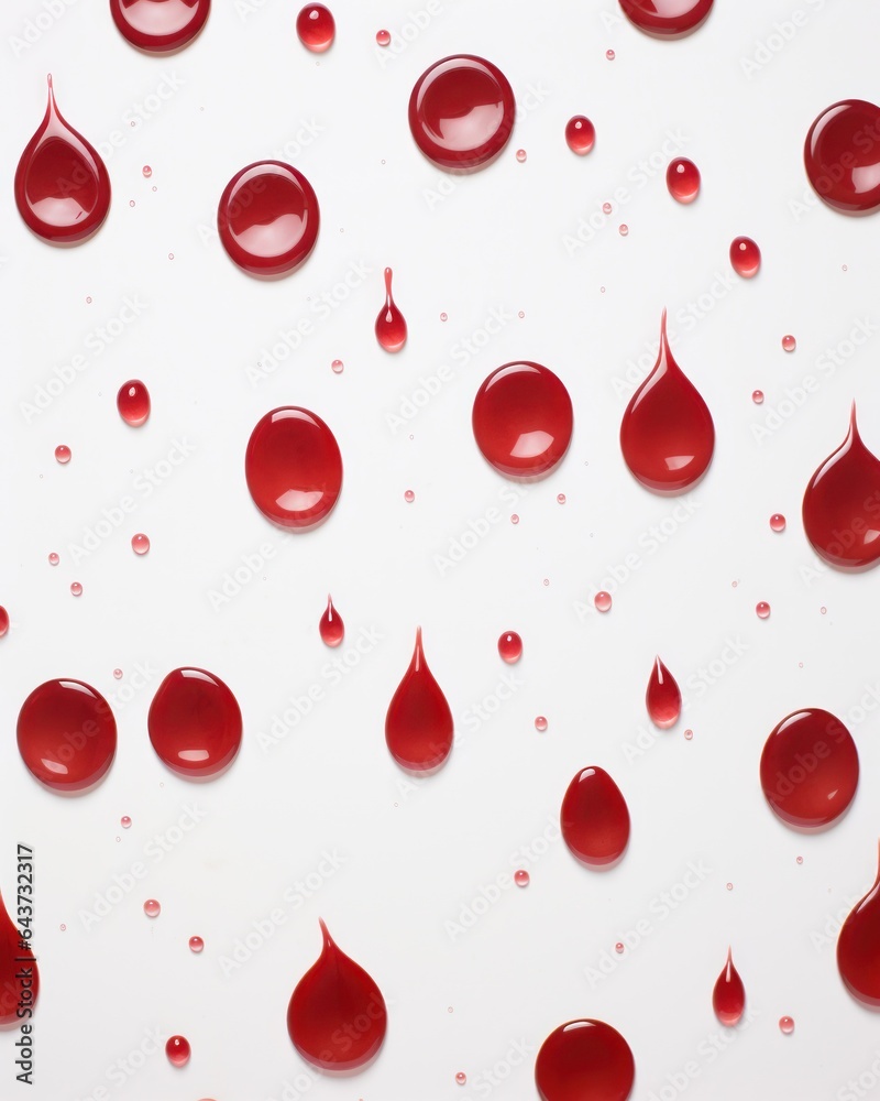 Sticker drops of blood on a white background.