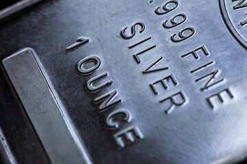 Silver bar 999 precious metal for money investing asset