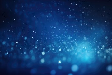 Obraz premium Blue bokeh light background, Christmas glowing bokeh confetti and sparkle texture overlay for your design. Sparkling blue dust abstract luxury decoration background.