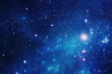 Blue bokeh light background, Christmas glowing bokeh confetti and sparkle texture overlay for your design. Sparkling blue dust abstract luxury decoration background.