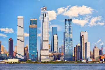 Midtown Manhattan and Hudson Yards skyscrapers over Hudson River, New York - 643735544