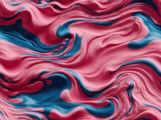 Obraz premium Blue and Pink Paint Swirl Pattern (Repeating, Seamless and Tiled) 