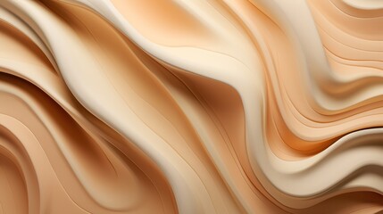 Generative AI, orange and beige modelling clay, gypsum or ceramic background and texture, curls and flowing forms