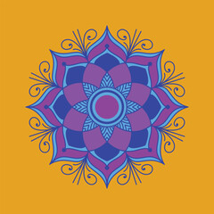 mandala with flower for Henna, Mehndi, tattoo, decoration. Decorative ornament in ethnic oriental style. Hand drawn background. Islam, Arabic, Indian.