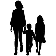 Mother and Child Silhouette. Vector Illustration