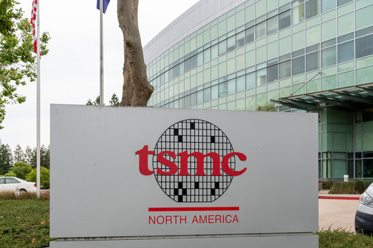
TSMC North America headquarters in San Jose, California, USA on June 10, 2023. TSMC (Taiwan Semiconductor Manufacturing Company)  is a Taiwanese multinational semiconductor company. 
