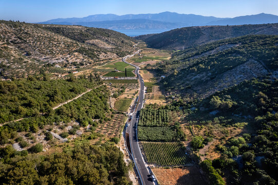 Landscape on the island of Brac between Postira and Dol, Croatia