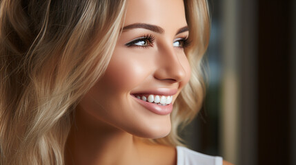Radiant Smile: Portrait of Young Woman with Beautiful White Teeth