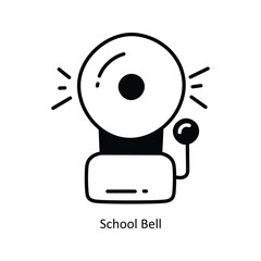 School Bell doodle Icon Design illustration. School and Study Symbol on White background EPS 10 File 