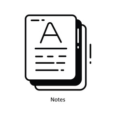 Notes  doodle Icon Design illustration. School and Study Symbol on White background EPS 10 File 