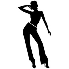 Fototapeta premium Silhouettes of beautiful girl