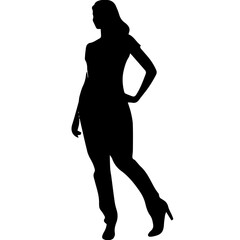 Silhouettes of beautiful girl