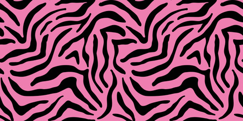 Pink Zebra Seamless Pattern Tiger Print Background