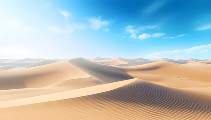 Fototapeta na wymiar Sand Dunes in dry and hot desert - Generativ AI