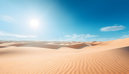 Naklejka premium Sand Dunes in dry and hot desert - Generativ AI