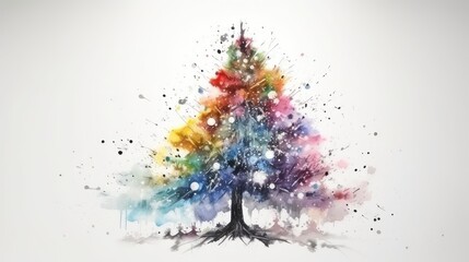 Christmas tree. New Year decoration. Christmas card. greeting card