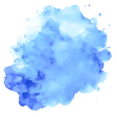Abstract blue watercolor splash on white background. Texture paper.