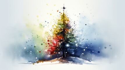 Christmas tree. New Year decoration. Christmas card. greeting card - obrazy, fototapety, plakaty
