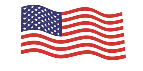 USA Flag. Waved American flag, US symbol, United States flag Vector Illustration for Celebration Holiday 4 of July American President Day, star and stripes