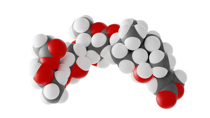 acetyldigitoxin molecule, cardiac glycoside molecular structure, isolated 3d model van der Waals