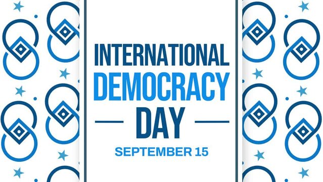 International Democracy Day background animation 4K in blue color
