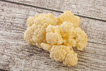 Raw white cauliflower cabbage heap