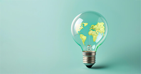 The concept of the spread of green energy in the world, copy space.