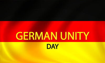 German unity day flag, vector art illustration.