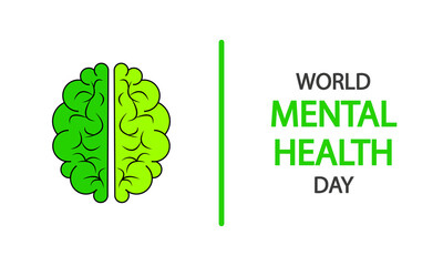 Mental health day world brain, vector art illustration.