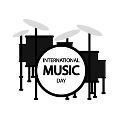 Music day international drums, vector art illustration.