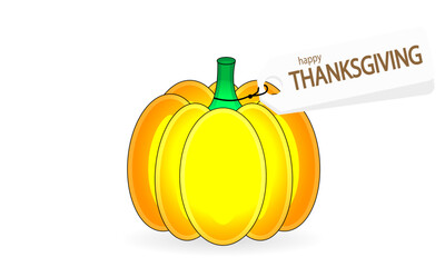 Thanksgiving in Canada pumpkin, vector art illustration.