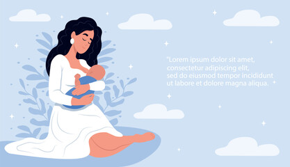 World Prematurity Day vector. A mother holds a baby in her arms.