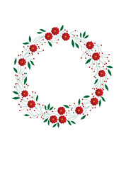 border with red flowers