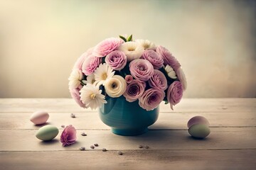 easter bunny with eggs