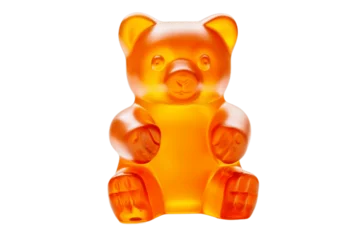 Zelfklevend Fotobehang Gummy bear isolated on transparent background, Generative AI © rzrstudio